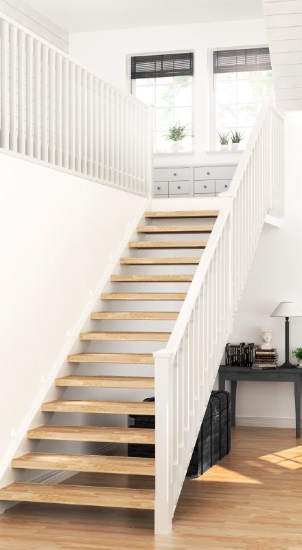 ESCALERA MADERA CON PASAMANOS BLANCO